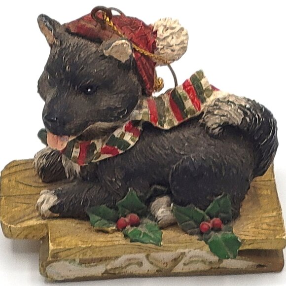 Shiba Inu Puppy Dog  Christmas Tree Ornament Pet Animal Resin Black Tan - Picture 2 of 5